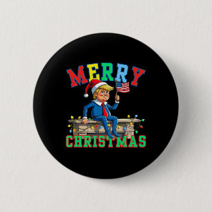 Bóton Redondo 5.08cm Trump Em Shelf Engraçado Feliz Natal Mães Da Famíl