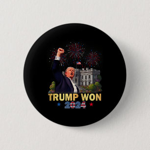Bóton Redondo 5.08cm Trump Ganhou 2024 Presidente 47 Da Casa Branca Don
