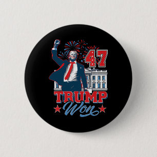 Bóton Redondo 5.08cm Trump Ganhou 2024 Supere 47 Da Casa Branca Antes