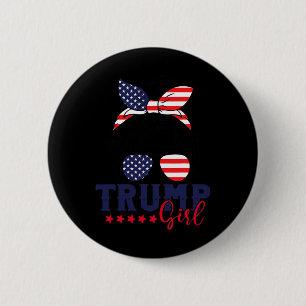 Bóton Redondo 5.08cm Trump Girl Messy Bun Trump 2024 Eleição Americana