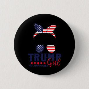 Bóton Redondo 5.08cm Trump Girl sem desculpas Messy Bun Trump 2024 Amer
