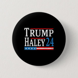 Bóton Redondo 5.08cm Trump Haley 2024 Presidente Eleição Republicano Ti