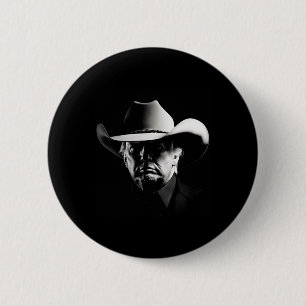 Bóton Redondo 5.08cm Trump Head Cowboy Eua 2024 Votação Eleições Eua Ma