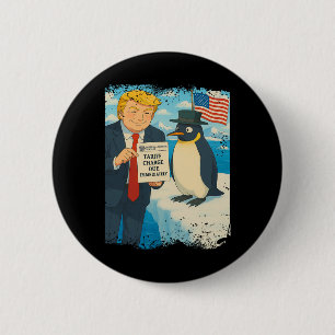 Bóton Redondo 5.08cm Trump Impõe Tarifa Pinguim Anime Política Meme D