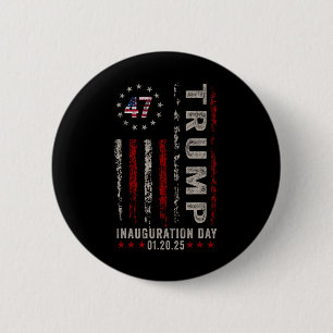 Bóton Redondo 5.08cm Trump Inauguration Day 2025 Memabilia Usa Flag V