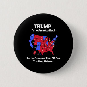 Bóton Redondo 5.08cm Trump Leva a América pelo mapa dos EUA - melhor co