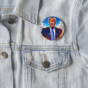 Bóton Redondo 5.08cm Trump MAGA 2024 Retire a América