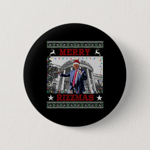 Bóton Redondo 5.08cm Trump Merrry Rizzmas Engraçado Dança Humorística C