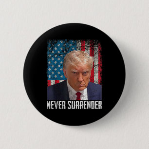 Bóton Redondo 5.08cm Trump Mug Shot - Donald Trump Mug Shot - Nunca Sur