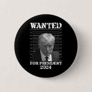 Bóton Redondo 5.08cm Trump Not Guilty Mug Shot 2024 Procurado Para Pres