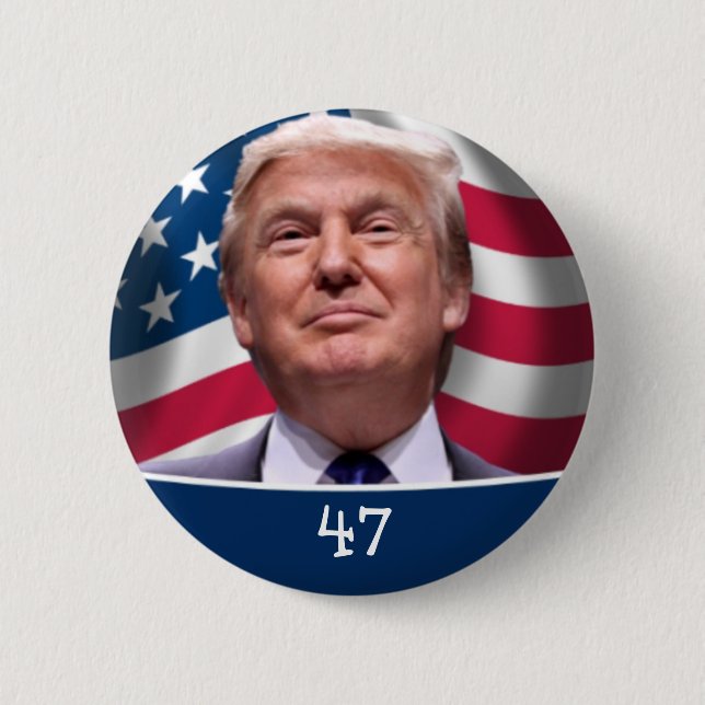 Bóton Redondo 5.08cm Trump para presidente 47 votos 2024 (Frente)