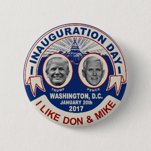 Bóton Redondo 5.08cm Trump Pence Estilo Retro Lembrança do Dia da Posse