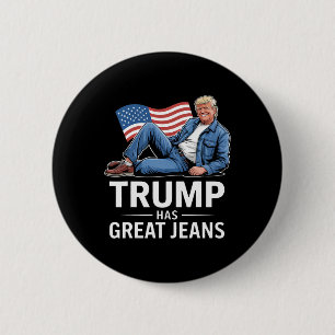 Bóton Redondo 5.08cm Trump Tem Grandes Jeans Presentes Divertidos de Hu