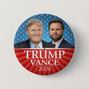 Bóton Redondo 5.08cm Trump Vance 2024 - Donald Presidente JD Vice-Foto