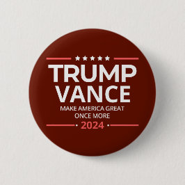 Bóton Redondo 5.08cm Trump Vance 2024, excelente americano novamente