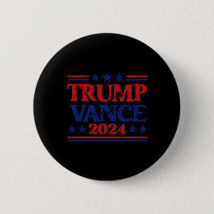 Bóton Redondo 5.08cm Trump Vance 2024 Flag Patriotic Usa Stars Stripes