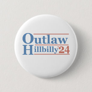 Bóton Redondo 5.08cm Trump Vance 2024 Outlaw Hillbilly Election