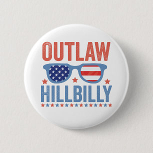Bóton Redondo 5.08cm Trump Vance 2024 Outlaw Hillbilly Election