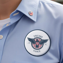 Bóton Redondo 5.08cm Trump Vance 2024 Para O Presidente Pin