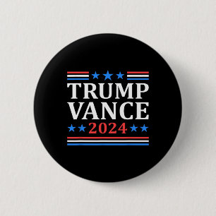 Bóton Redondo 5.08cm Trump Vance 2024 Para O Presidente Vp Pat Da Eleiç