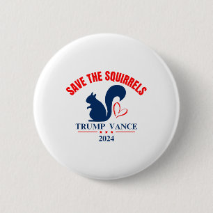 Bóton Redondo 5.08cm Trump Vance 2024 Salve Os Esquilos