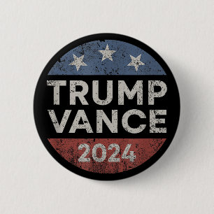 Bóton Redondo 5.08cm Trump Vance 2024 Vice-Presidente VP Eleição Retro