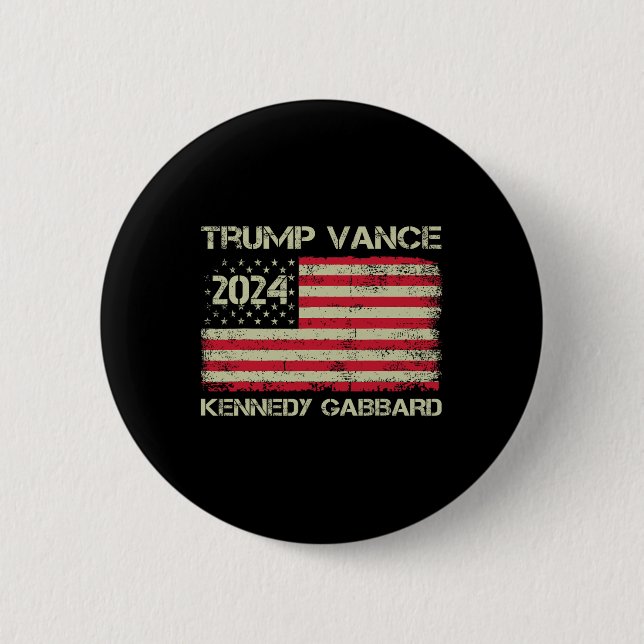 Bóton Redondo 5.08cm Trump Vance Kennedy Gabbyrd Xeque-Mate Levar Améri (Frente)