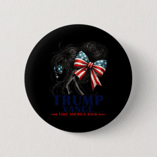 Bóton Redondo 5.08cm Trump Vance leva a América de volta a 2024 Messy B