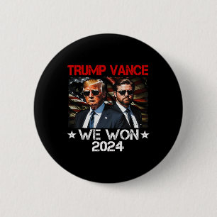 Bóton Redondo 5.08cm Trump Vance Nós Ganhamos Vencer Dia de Inauguração