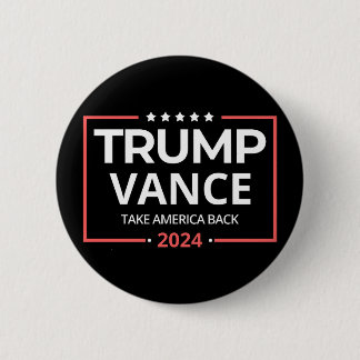 Bóton Redondo 5.08cm Trump Vance, Trump Vance 2024, Leve a América de v