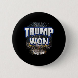 Bóton Redondo 5.08cm Trump Venceu Celebração da Vitória de Trump Eleiçã