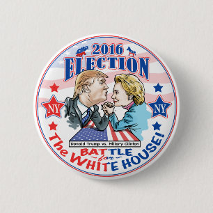 Bóton Redondo 5.08cm Trump versus Hillary 2016