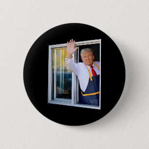Bóton Redondo 5.08cm Trump Waving Drive Através Da Janela Trump Servind