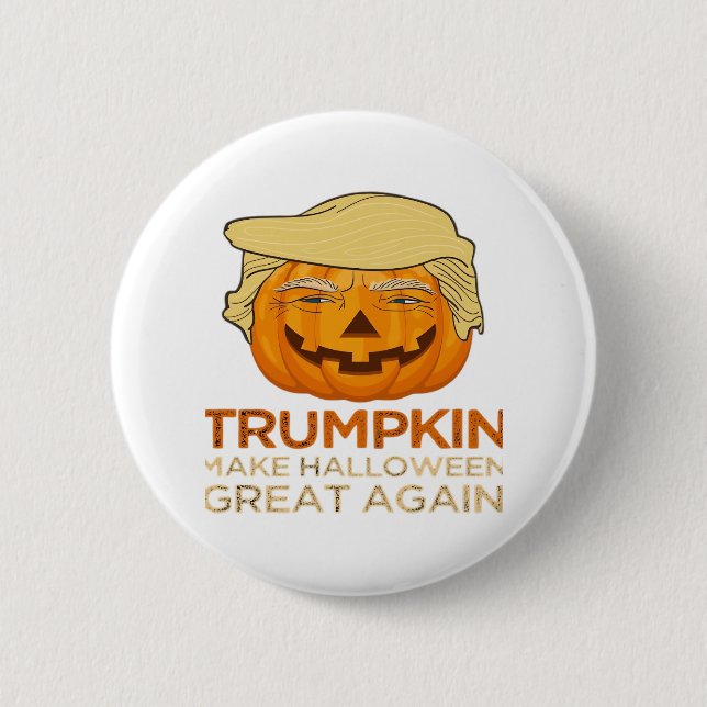 Bóton Redondo 5.08cm Trumpkin Halloween Engraçado Clássico (Frente)