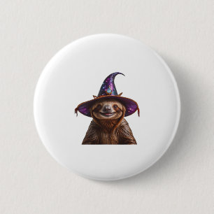 Bóton Redondo 5.08cm Truque de Bruxas de Sloth Halloween ou para tratar