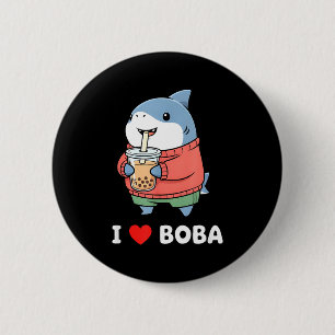 Bóton Redondo 5.08cm Tubarão Kawaii Fofo Chá de Boba Tea Engraçado Aman