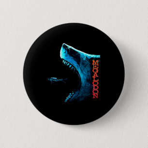 Bóton Redondo 5.08cm Tubarão Primevo Megalodon Barbatana Dorsal Dentes 