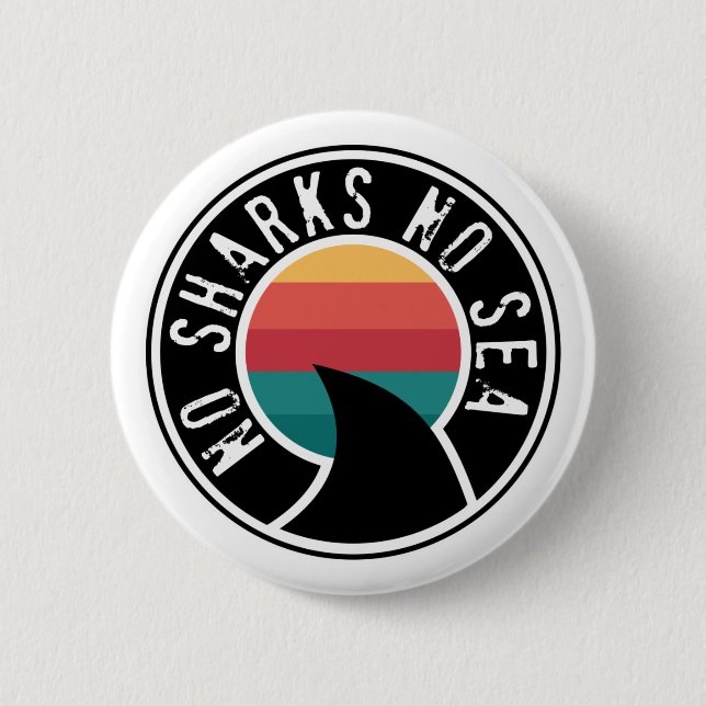 Bóton Redondo 5.08cm Tubarões sem Botão Mar para Conservação de Tubarõe (Frente)