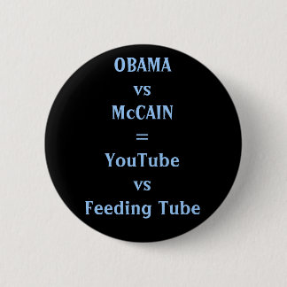 Bóton Redondo 5.08cm Tubo de OBAMAvsMcCAIN=YouTubevsFeeding