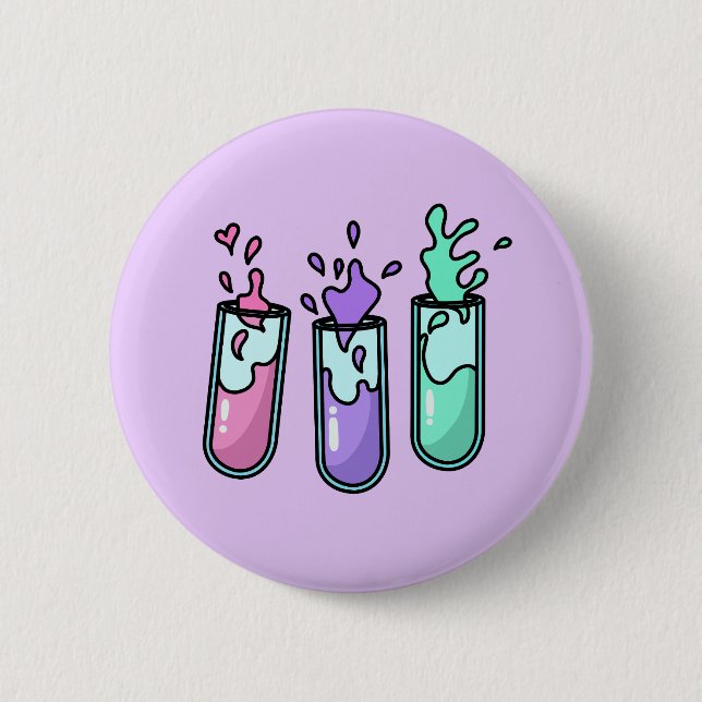 Bóton Redondo 5.08cm Tubos De Ensaio Turbulentos (Frente)