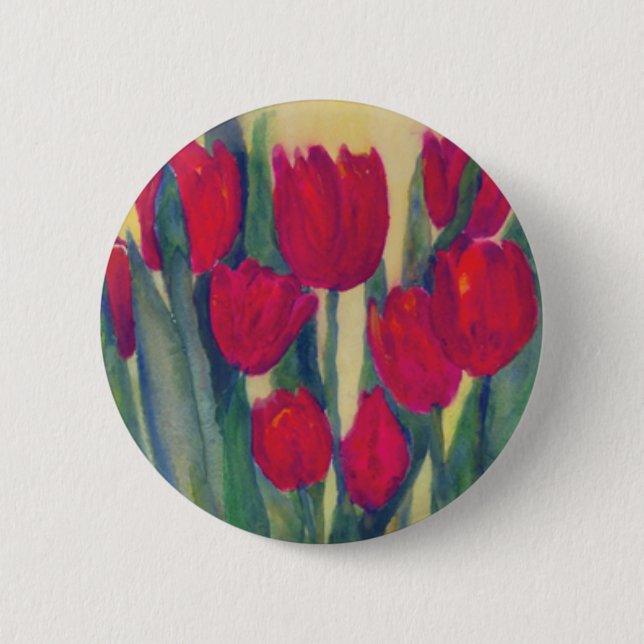 Bóton Redondo 5.08cm tulipa vermelha (Frente)