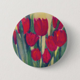 Bóton Redondo 5.08cm tulipa vermelha