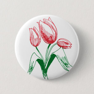Bóton Redondo 5.08cm Tulipas