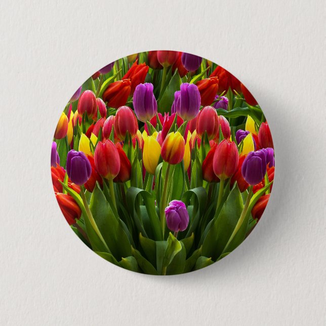 Bóton Redondo 5.08cm Tulipas Bris (Frente)