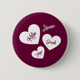 Bóton Redondo 5.08cm Turbilhão de Corações da Mãe Personalizada