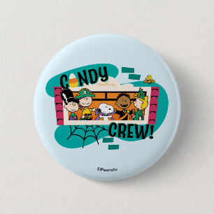 Bóton Redondo 5.08cm Turma do Charlie Brown Candy Crew Halloween
