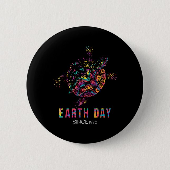 Bóton Redondo 5.08cm Turtle Environmental Protection Earth Day Desde (Frente)