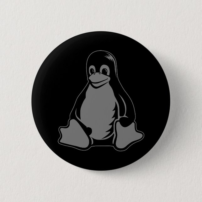 Bóton Redondo 5.08cm Tux Penguin - (Linux, Open Source, Copyleft, FSF) (Frente)