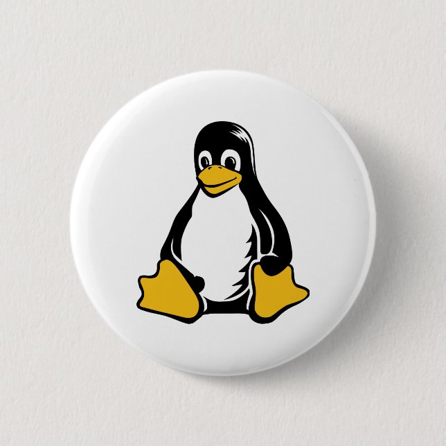 Bóton Redondo 5.08cm Tux Penguin - (Linux, Open Source, Copyleft, FSF) (Frente)