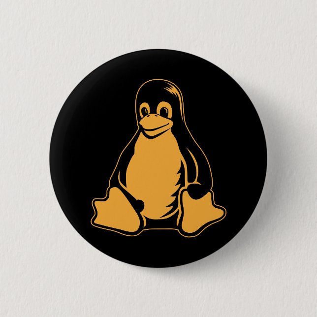 Bóton Redondo 5.08cm Tux Penguin - (Linux, Open Source, Copyleft, FSF) (Frente)